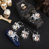 Halloween Nail Charms 12PCS Halloween Spider Nail Art Rhinestone 3D Metal Resin Spider Nail Art Charms Jewels for Acrylic Nails Halloween Nail Gems Nail Art Supplies for Halloween Nail Art Decorations