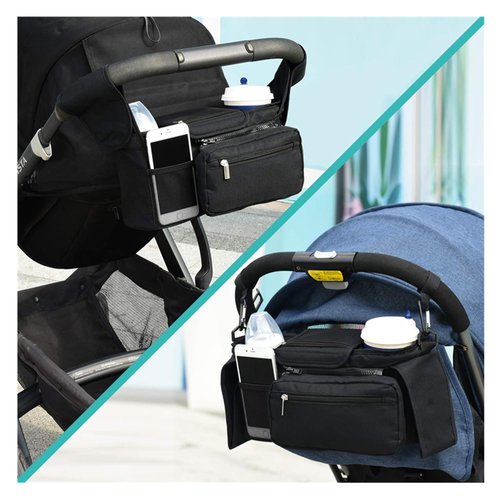 Ankyle Universal Stroller Organizer with insulated Cup Holder ,Stroller Accessories with Phone Bag & Shoulder Strap is Detachable ,Fits for Like Uppababy , Baby Jogger , Umbrella and Pet Strollers