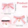 HINZIC 4Pcs Pink and Lace Hair Clips, Cute Bow Alligator Clips Pink Peach Hair Flower Pendant Barrettes Halloween Rave Christmas Wedding Prom Birthday Decoration for Teen Women Thin Hair
