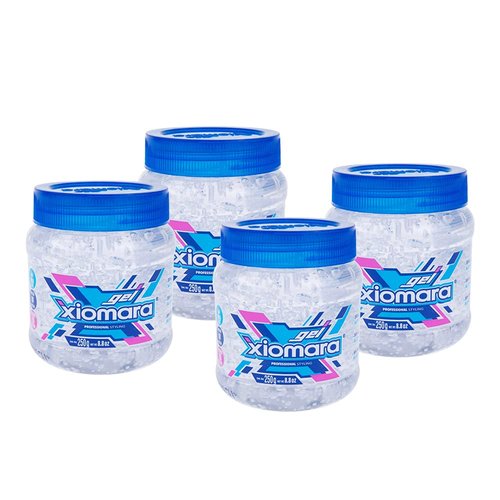 Xiomara Professional Hair Styling Gel with Aloe Vera Long-lasting Hold, 4 Pack of 8.80 Oz Each Jar, Clear