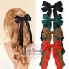 4PCS Silky Satin Hair Bows Hair Clip Black Red Hair Ribbon Clips for Women Ponytail Holder Hair Accessories Alligator Clips Bow for Women Girls Toddlers Teens Kids