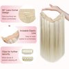 GOO GOO Wire Hair Extensions Human Hair, 17A/60A Ash Blonde mix Platinum Blonde Highlighted 16inch 95g, Invisible Wire Hair Extensions with Transparent, Seamless Fish Line Hairpiece