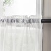 XTMYI White Small Window Curtains for Bathroom,Linen Textured Rod Pocket Sheer Short Curtain for Kitchen Kids Bedroom,30 Inch Length