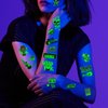 Qpout 18 Sheets Glow In The Dark Music Rock Band Star Temporary Tattoos,Luminous Guitar Rock and Roll Fake Tattoos Stickers for 90s Themed Birthday Party Decorations Favors Supplies Carnival