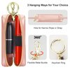 Bocasal Leather Lipstick Case Holder Chapstick Keychain Pouch, Zipper Lip Balm Lip Gloss Bag for Purse with Elastic Band, Makeup Travel Organizer, Cosmetic Storage Kit for Women Girls (Rose Gold)