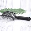 Vented Hair Brushes for Women: 2 Pc Curved Hair Detangler Brush for Dry/Wet Hair Fast Drying Styling Tool (Black & White)