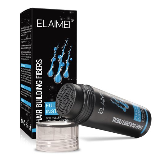 Hair Fibers Black, Black Hair Fibers For Thinning Hair, Hair Fiber Hair Building Fibers, Instantly Thicker Fuller Looking Hair, Natural Hair Loss Concealer For Women & Men, 27.5g/0.97oz