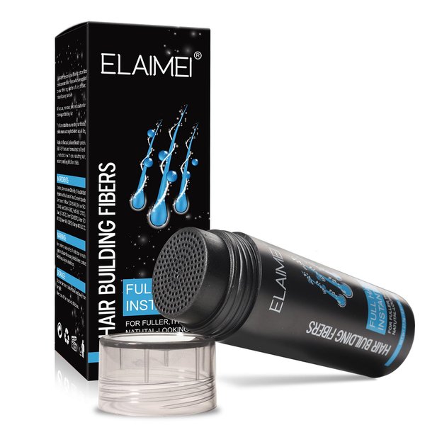 Hair Fibers Black, Black Hair Fibers For Thinning Hair, Hair Fiber Hair Building Fibers, Instantly Thicker Fuller Looking Hair, Natural Hair Loss Concealer For Women & Men, 27.5g/0.97oz