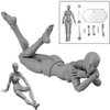 AXITWXIT Body Kun Doll, Artists Manikin Blockhead Jointed Drawing Mannequin for Artists Drawing Model Figures for Figure Male+Female Set(Grey)