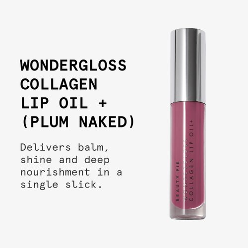 Beauty Pie Wondergloss Collagen Lip Oil + For Nourishing, Moisturizing & Plumping (Plum Naked)