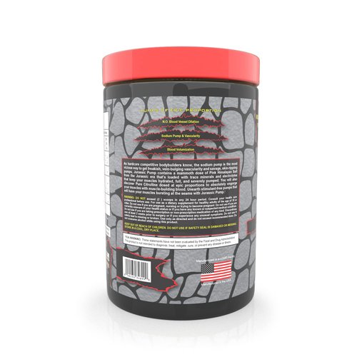Jurassic Pump Muscle Pump Powder (Berry) - Non-Stimulant Preworkout, Nitric Oxide Booster - 6 Grams Citrulline, 2 Grams Pink Himalayan Salt, Agmatine, Pomegranate Stim Free 30 Servings