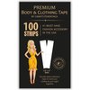 Double Sided Tape for Clothes, Body and Fashion (100 Pack) | Skin & Clothing Tape for Women | Hem Tape No Sew No Iron | Strong Transparent Clear Body Tape for All Shades and Sensitivity
