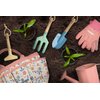 Kinderific Gardening Set, Tool Kit, for Kids, STEM, Includes Tote Bag, Spade, Watering Can, Rake, Fork, Trowel and Gloves (Floral)