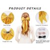 PQZKLDP 2PCS Silky Satin Hair Bows Big Versatile Hair Bows Cute Clips for Girls & Women Yellow Hair Bow Ribbons Oversized Long Tail Metal Clips Bowknot Aesthetic Hair Accessories (PD 213)