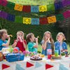 Mexican Felt Banner Picado Banner-Mexican Party Fiesta Felt Banners,Dia De Los Muertos Decorations Party Supplies (flower 1)