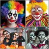 CAHIUYOA 3PCS Clown Makeup Cream Black White Red Eye Black Stick Face Body Paint Stick,Professional Joker Zombie Vampire Skeleton SFX Cosplay Halloween Makeup
