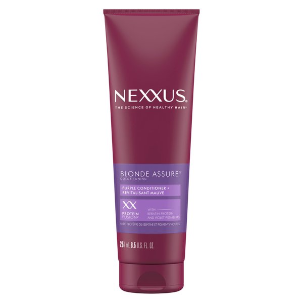 Nexxus Hair Color Blonde Assure Purple Conditioner, Keratin Conditioner, For Blonde and Bleached Hair, Color Conditioner 8.5 oz