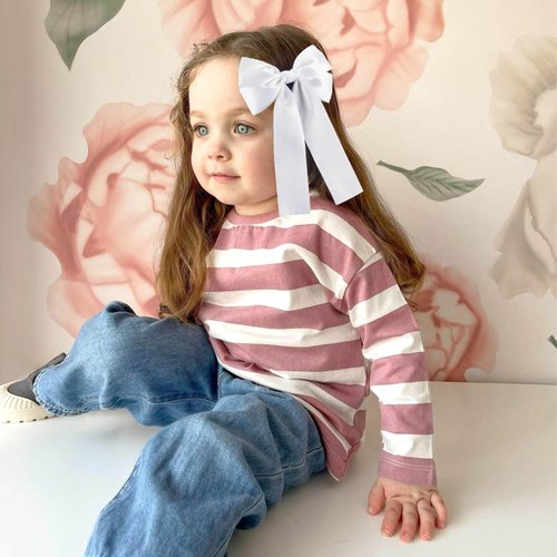 NCMAMA 2Pcs Hair Bows for Girls Hair Clip White Silk Hair Bow Ribbon Hair Accessories for Women Toddlers Infant Teens Kids(White)