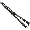 AIFUSI Butterfly Knife Trainer Practice Steel Metal Folding Knife Training Knife Unsharpened Blade (Black)