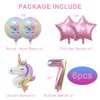 DUILE Unicorn Balloons Unicorn Birthday Party Decorations for Girls Foil Balloons Set Macaron and Rainbow Balloon Wedding Baby Shower Party Supplies (7)