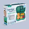 Bentgo Kids Chill Leak-Proof Lunch Box - Included Reusable Ice Pack Keeps Food Cold; 4-Compartment Bento Lunch Container; Microwave/Dishwasher Safe; 2 Year Manufacturer's Warranty (Green/Navy)