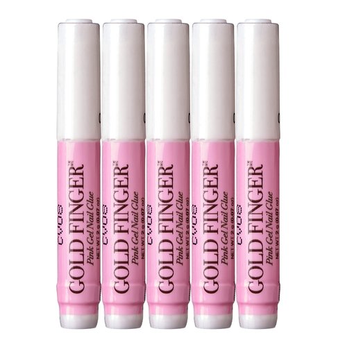Goldfinger Professional Nail Glue, Super Strong, Fast-Drying, Long-Lasting, Easy Application, Perfect for Acrylic & Press-On Nails, Quick Nail Repair, Nail Care & Enhancements (Pack of 5)