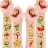 100 PCS Mexican Fiesta Mariachi Taco Temporary Tattoos Stickers Birthday Party Decorations Favors Supplies Cinco De Mayo Avocado Taco Mexican Festival Theme Girls Boys Classroom School Prizes Reward