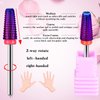 3 Pieces Nail Carbide 5 in 1 Bit, Nail Drill Bits Set-2 Way Rotate Use for both Left to Right Handed, 3/32 Inch Shank Size Drill Machine for Fast Remove Acrylic or Hard Gel (Purple)