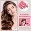 30 Pieces Flexible Curling Rods Twist Foam Hair Rollers Soft Foam No Heat Hair Rods Rollers and 1 Steel Pintail Comb Rat Tail Comb for Women Long and Short Hair(7 x 0.3 Inch,Pink)