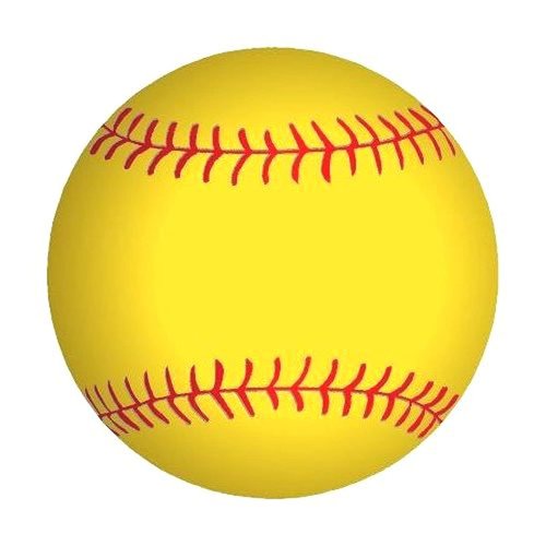 8" Round - Yellow Official Softball - Edible Cake/Cupcake Topper - D1132