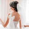 YUXIANLB Bride Claw Hair Clip, White Acrylic Banana Barrettes, Wedding Gift for Bride Hair Accessory, Rhinestone Bride Logo, Bachelorette Party Gift, Bridesmaid Gift, Bridal Shower, Wedding Must Haves