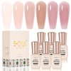 SHOYUM Jelly Nude Gel Nail Polish Set 6 Colors Neutral Sheer Light Pink Purple Gel Polish Kit Translucent Soak off Uv Nail Gel Diy Manicure 2024 New Nail Trend Nail Polish Gift