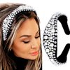 Coridy Black Rhinestone Headbands for Women Crystal Pearl Hairbands Beaded Headbands Baroque Wide Hair Bands Jewelled Head Bands for Women's Hair (Fashion)
