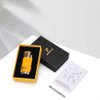 PIPITA Torch Lighter Windproof Cigar Lighter Triple Blue Flame Butane Gas Refillable Lighter Cigarette Lighter with Punch (Yellow)
