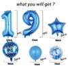Balloons,11 pcs Foil Balloons 19 Year Old for 19th Birthday Party Supplies Decoration，Confetti Balloon Kids Party Balloons Birthday Party Supplies 19 Years Old Birthday Balloon for Kids (19th, Blue)