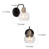Wall Sconces, 1-Light Black Bathroom Light Fixtures with Electroplated Gold Brass Socket, Farmhouse Black and Gold Sconces Wall Lighting, Clear Glass Shade (L 5.5" x W 8" x H 8")