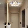 diisunbihuo Modern Crystal Chandelier 7.9 Inches Led Ceiling Light Mini Square Flush Mount Ceiling Light for Bedrooms Dinning Rooms Hallway(Changeable Color,15W)