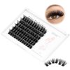 Bodermincer 72pcs Wide Cluster 3D Effect Glue Bonded Mink Super Cluster Eyelash Home Eyelash Extension Eyelashes D Curl Individual Lashes Makeup (12mm)