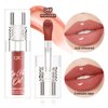 Mrettick 2PCS Magic Color Changing Lip Oil, Warm Change Moisturizing Lip Gloss Lip Oil Hydrating Lip Oil, Upgraded Long Lasting Nourishing Magic Big Brush Color Changing Lip Oil（Pink+Red）