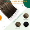 Tape in Hair Extensions Human Hair Ombre Off Black Fading to Honey Blonde Human Hair Tape in Extensions Straight Tape on Remy Hair Extensions Skin Weft Easyouth 14Inch 20Pcs 40g