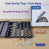 Byteen8 Coin Counter Coin Sorter｜Coin Counter Tray Coin Sorter Tray with Cover｜Different Coin Bank Coin Holder for All Coins｜Change Counter Tray｜Bank Teller Easy to Use & Accurate｜Great Time Saver