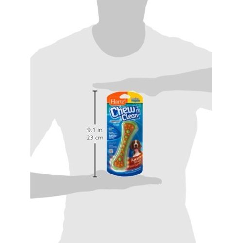 HARTZ Chew 'n Clean Dental Duo Bacon Flavored Dog Chew Toy - 1 Count(Pack of 1),Medium