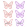 Butterfly Hair Clips, 6Pcs Cute Lace Embroidery Flower Butterfly Hair Bow for Women Girls, Fairy Butterfly Hair Pins Hair Accessories for Halloween Christmas Wedding Party Decor (Purple, Light Pink)