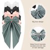 4PCS Hair Bows for Women and Girls, Big Bows for Hair and Travel Hair Brush, Silky Satin Ribbon Bow Hair Metal Clip with Oversized Long Tail