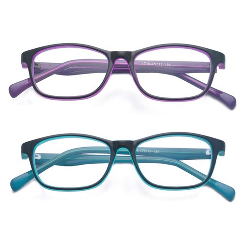 ALWAYSUV 2 Pack Boys Girls Blue Light Blocking Computer Glasses Square Eyeglasses Frame Anti Blue Ray Computer Game Glasses