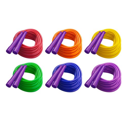 Champion Sports 32 Foot Licorice Jump Rope for Fitness, Assorted Colors - Speed Jump Ropes with Contoured Handles for Exercise, Cross Training, Boxing - Premium Skipping Rope for Kids, Adults