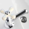 Danco 46004 Cross-Arm Tub/Shower & Sink Faucet Handle, Fits 2-3 Handle Faucets, DOES NOT FIT DELTA & MOEN FAUCETS, Chrome/White Porcelain, 2.25 H (Pack of 1)