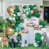 Amandir 151Pcs Jungle Safari Balloon Garland Kit, Metallic Green Gold Tropical Balloons Arch Artificial Palm Leaves for Animal Dinosaur Two Wild One Birthday Baby Shower Decoration Boys Party Supplies