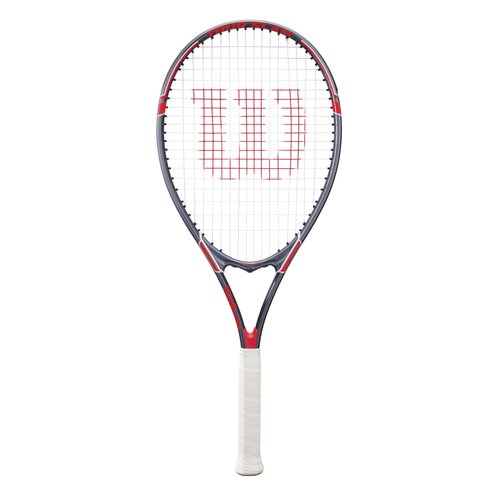 Wilson Tour Slam Adult Recreational Tennis Racket - Grip Size 3 - 4 3/8", Red/Grey