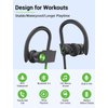 Stiive Bluetooth Headphones, 5.3 Wireless Sports Earbuds IPX7 Waterproof with Mic, Stereo Sweatproof in-Ear Earphones, Noise Cancelling Headsets for Gym Running Workout, 16 Hours Playtime - GreenBlack